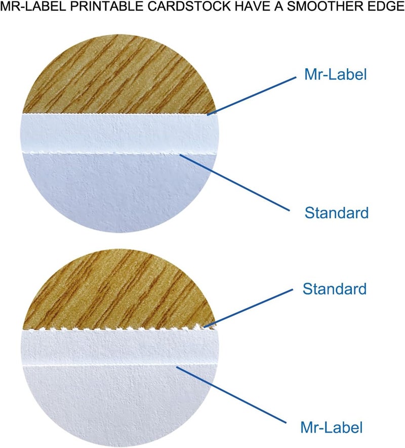 MR-LABEL 800 Name Badge Inserts 3.5x2.25 in, 230GSM Premium Insert Badge Refill, Two-Sides Printable Card Stock, Micro-Perforated, Compatible with Inkjet/Laser Printer - Image 3